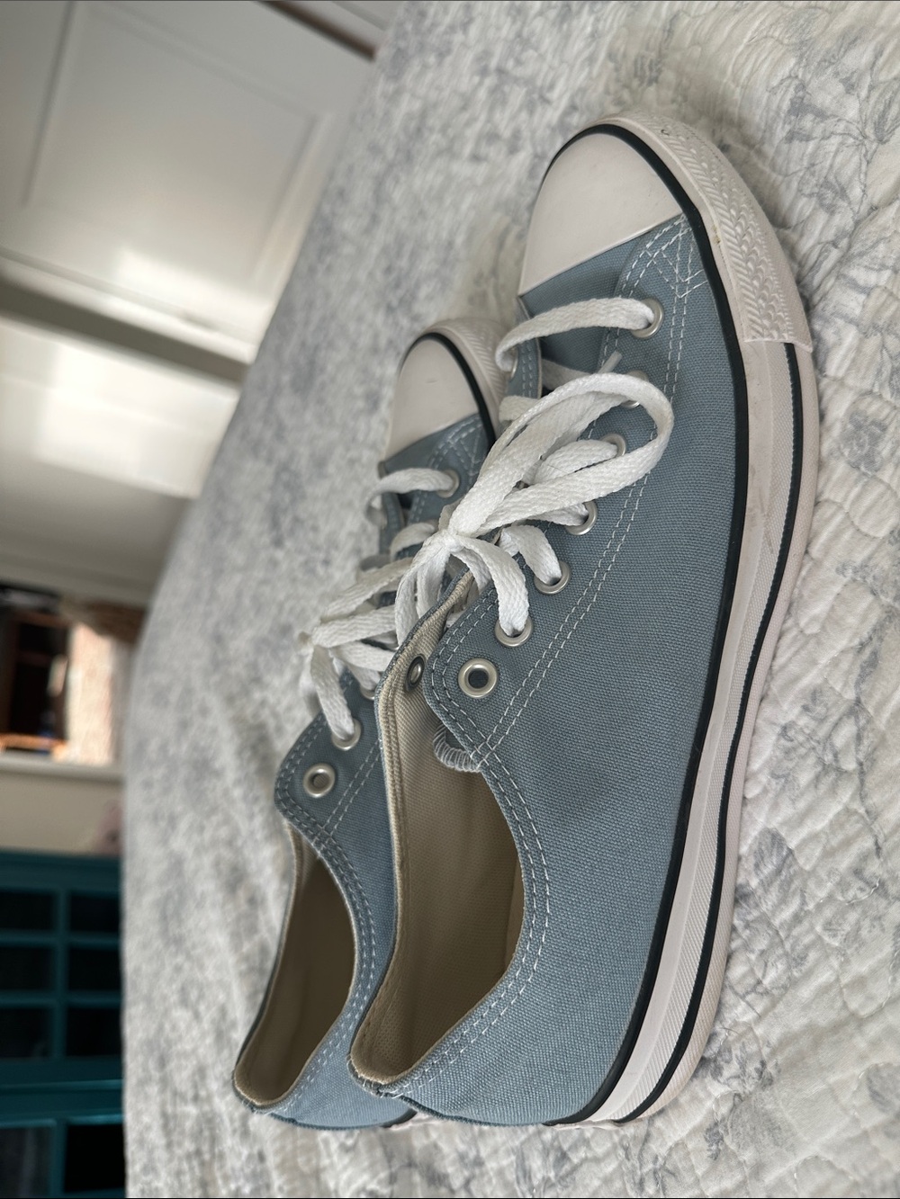Converse All Star m Classic Low-Top Canvas Sneakers in Dusty Blue 12.5